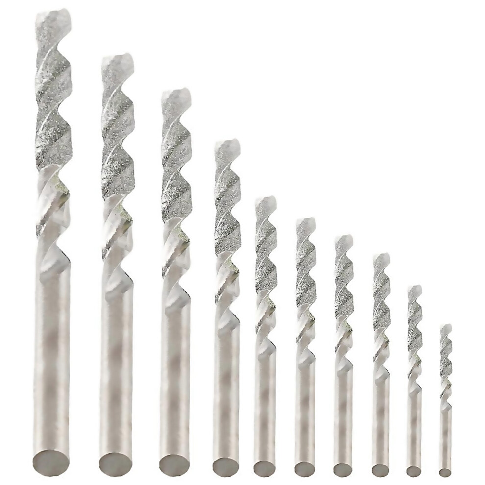 For 10 Pieces Diamond Drill Bits Set Twist Diamond Tip Drill Bit Heavy Duty Mini Diamond Drill Bit S-image-OPC-PJWVVVY-NEW