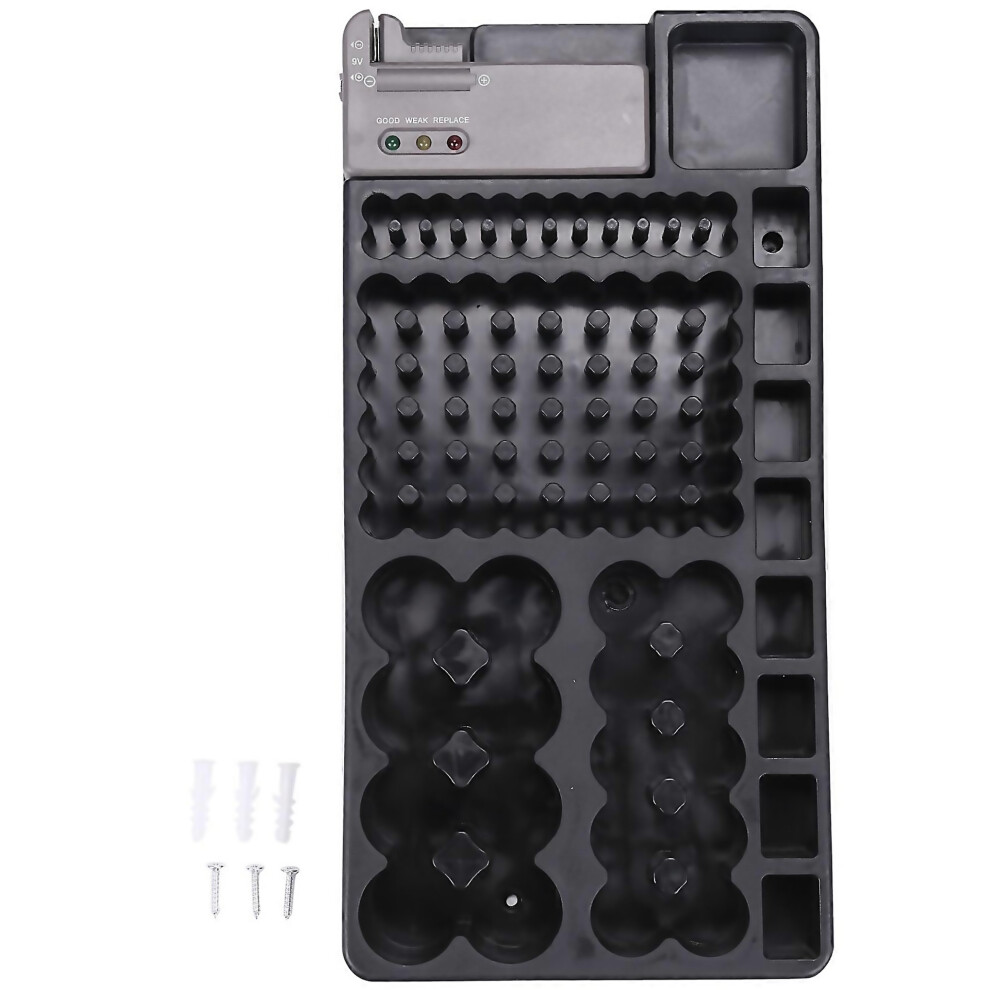 For Battery Storage Organizer Holder With Tester Battery Caddy Rack Case Box Holders Including Batte 6000000305819