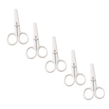 Safety Scissors Set - Portable Paper Scissors, Multifunctional Art Scissors, Stainless Steel, White, 5 Pieces