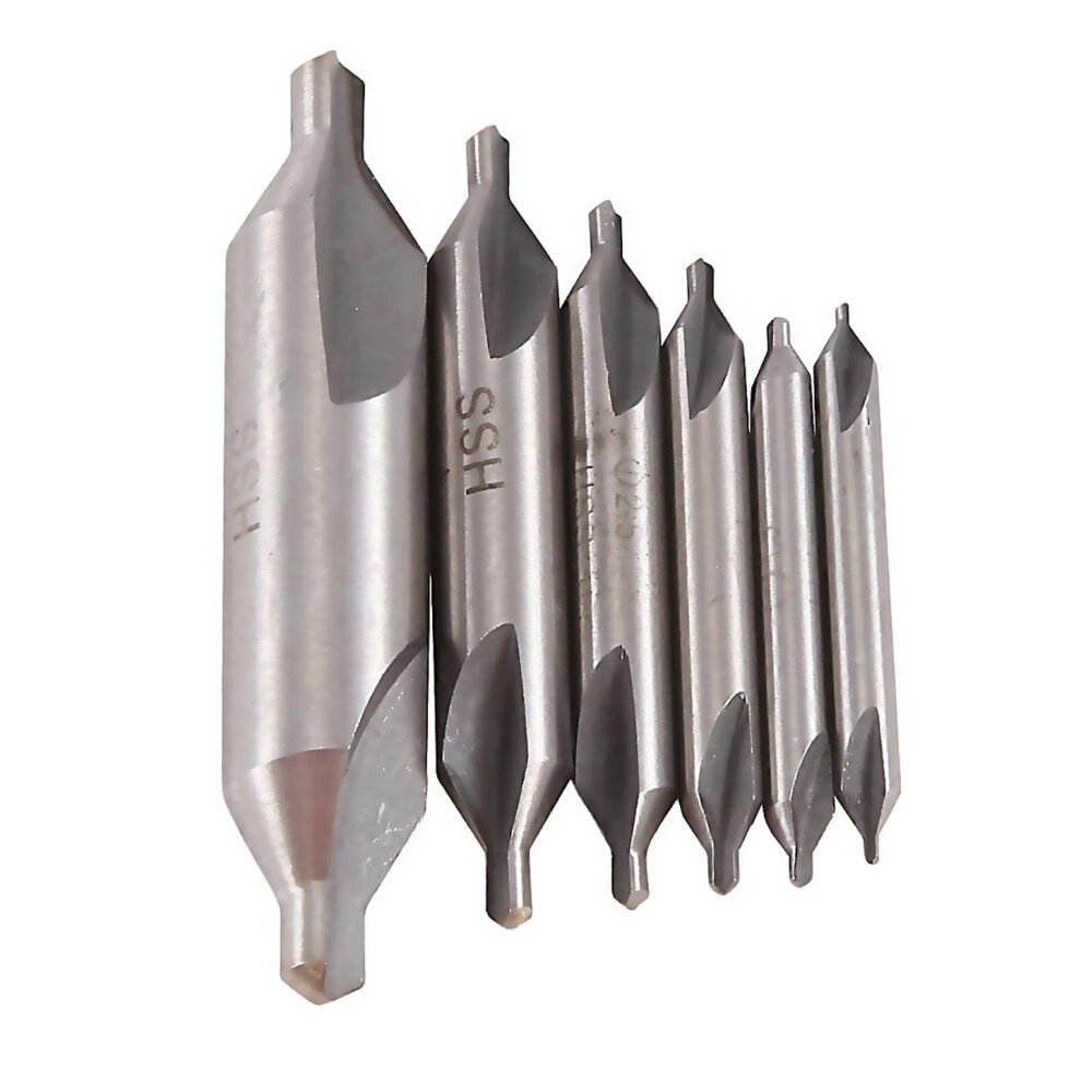 For 6 Pcs Hss Combined Center Drills Bit Set Countersink 60 Degree Angle 53252151 6000000305406
