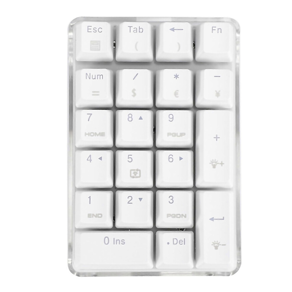 For Mechanical Numeric Keypad Gateron Switch Wired Gaming Keypad Crystal Case Backlit 21 Key W Brown 6000000308148
