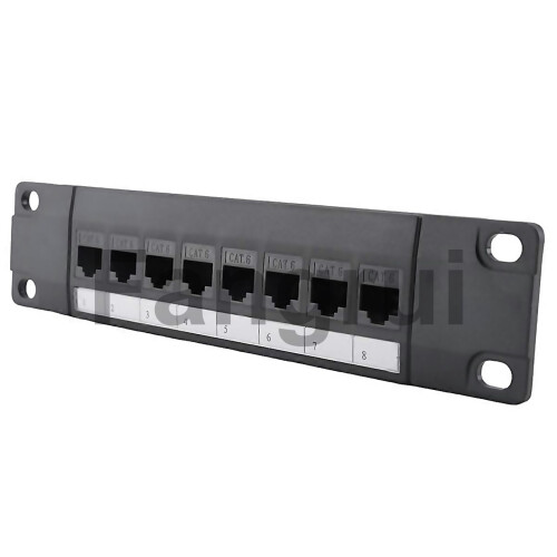 For 8 Port Straightthrough Cat6 Patch Panel Rj45 Network Cable Adapter Jack Ethernet Distribution Fr 1