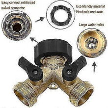 New Product,2-way Brass Tap Connector for Washing Machine with Individual On / Off Valve
