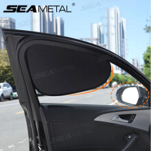 (Front-Rear 4pcs) SEAMETAL 4-Layer Sun Shade Cover for Car Side Window Ultra-Light Electrostatic Curtains Sun Protection for Baby 99.9% UV Blocker