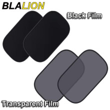 (Transparent Film) BLALION 2PCS Car Window Sunshade Cover Film Sunshade All Black Mesh Sunscreen Baby Side Window Sunshade Curtain Sunblock Mesh