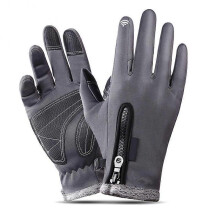 (S, Grey) Touchscreen Winter Warm Gloves Climbing Riding Skiing Unisex Waterproof Bike Glove