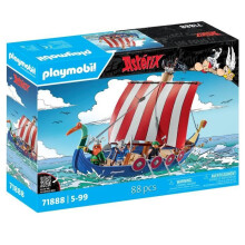 PLAYMOBIL 71888 Pirate Drakkar, Asterix, Comic Book Characters, Boat and 4 figures, 88 pieces, Suitable from 5 years old