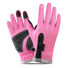 (M, Pink) Touchscreen Winter Warm Gloves Climbing Riding Skiing Unisex Waterproof Bike Glove