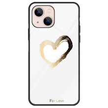 (Style L, Multicolor) For iPhone 13 6.1 inch Case,Pattern Design Hard Tempered Glass+PC Back TPU Frame Shockproof Cover