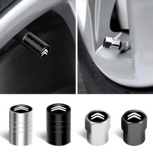 (Short Citroen Black) 3D Metal Car Badge Wheel Tire Valve Caps Stem Cover for Citroen C4 Picasso Xsara C5 Aircross Cactus C1 C2 C3 C6 C8 Berlingo
