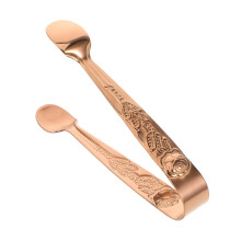Ice Clip Ice Tongs Stainless Steel Mini Tongs for Ice Buckets, Sugar Cubes, and Bar Use, Rose Gold Finish
