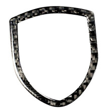 For Car Exterior Front Logo Emblem Trim Cover Frame Carbon Fiber Fit For Porsche Cayenne Macan 20 Bl