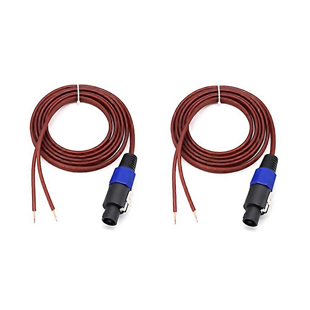 For 2Pcs Speakon Speaker Cable Bare Wire Open End Cable Speakon To Speaker Wire Audio Cord Amplifier 9188805798528
