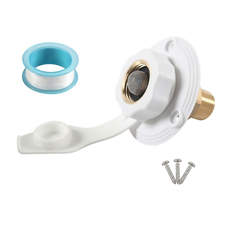 For Rv Water Inlet Connection City Water Fill Inlet Flange Brass With Check Valve Rv Water Hose Conn 9188805800931