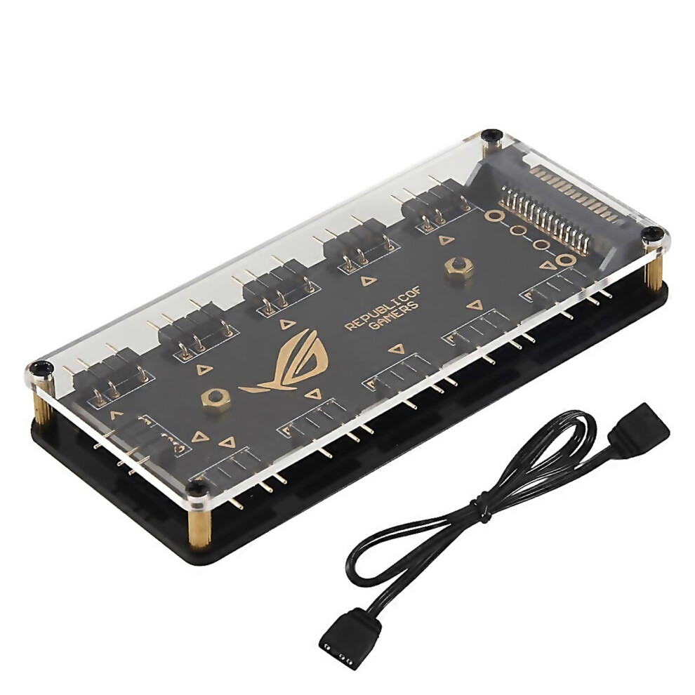 For 5V 3Pin Rgb Led Splitter 10Port Hub With 50Cm 3Pin Extension Cord For Lots Of 9188805799136