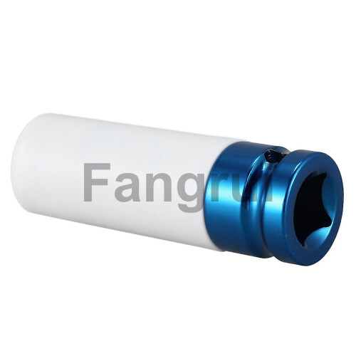For Alloy Wheel 12 Drive 17mm Set Thin Wall Deep Impact Nut Socket Blue 2