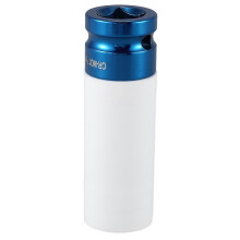 For Alloy Wheel 12 Drive 17mm Set Thin Wall Deep Impact Nut Socket Blue