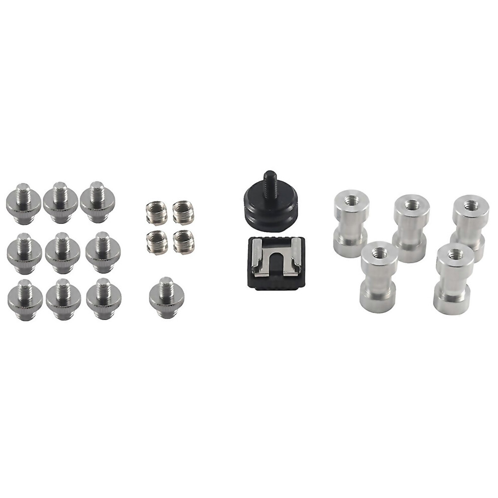 For Camera Screw 22 Pcs 14 Inch And 38 Inch Converter Threaded Screws Adapter Mount Camera Hot Shoe 9188805800719