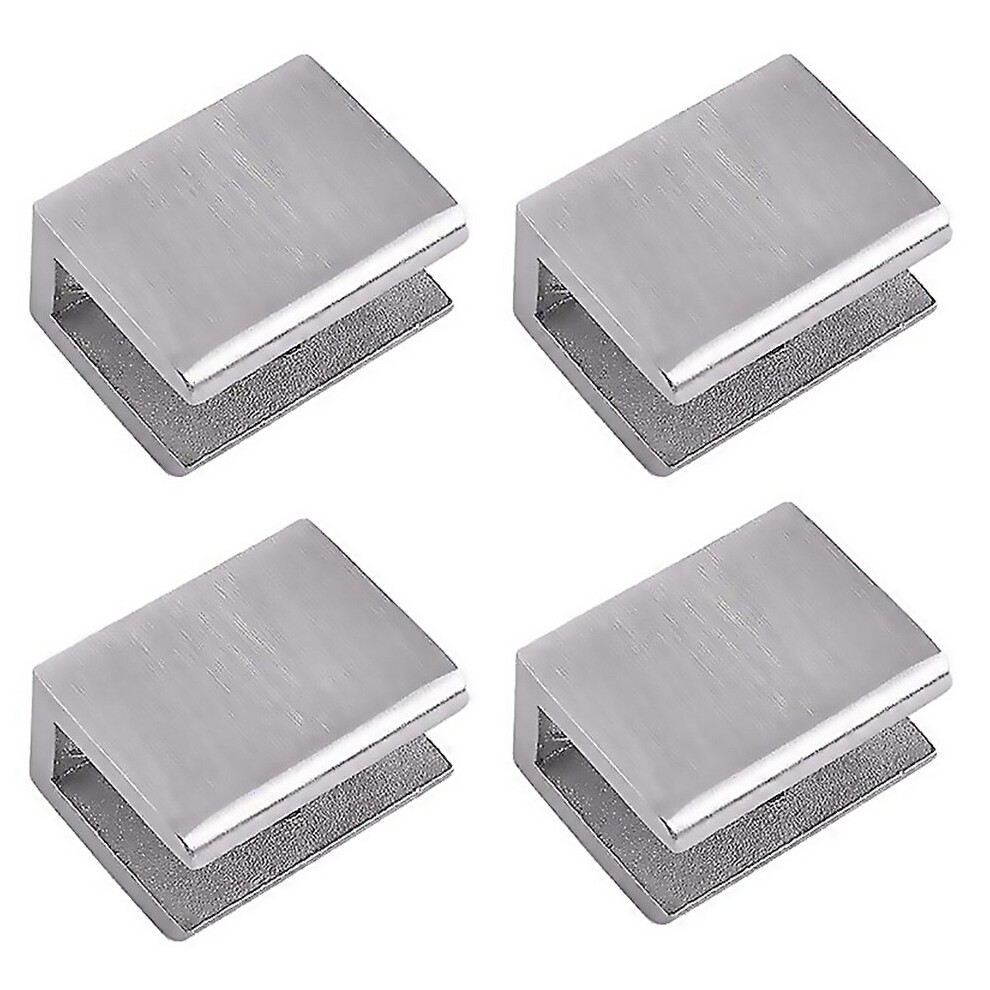For 4Pcs Adjustable 304 Stainless Steel Glass Shelf Brackets Glass Clip Clamp Support 023 035Inch 9188805803703