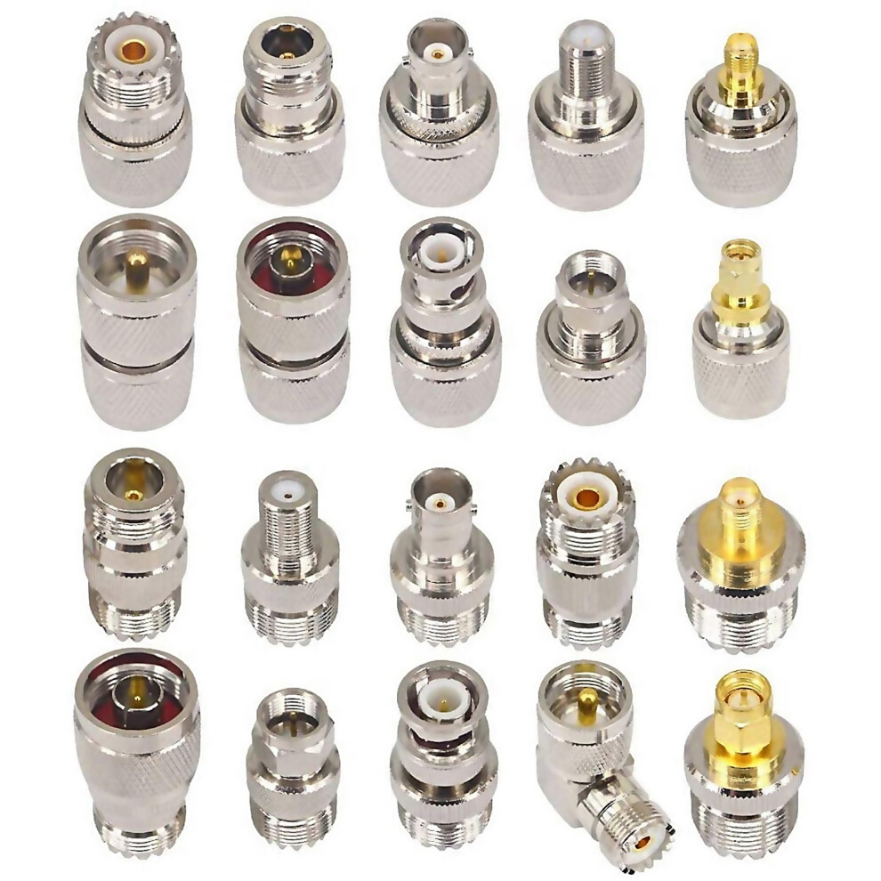 For 20Pcs Rf Coaxial Connector Kit Uhf So239 Pl259 Adapter Set Uhf To Smabncnuhff Adapter Coax Adapt 9188805803482
