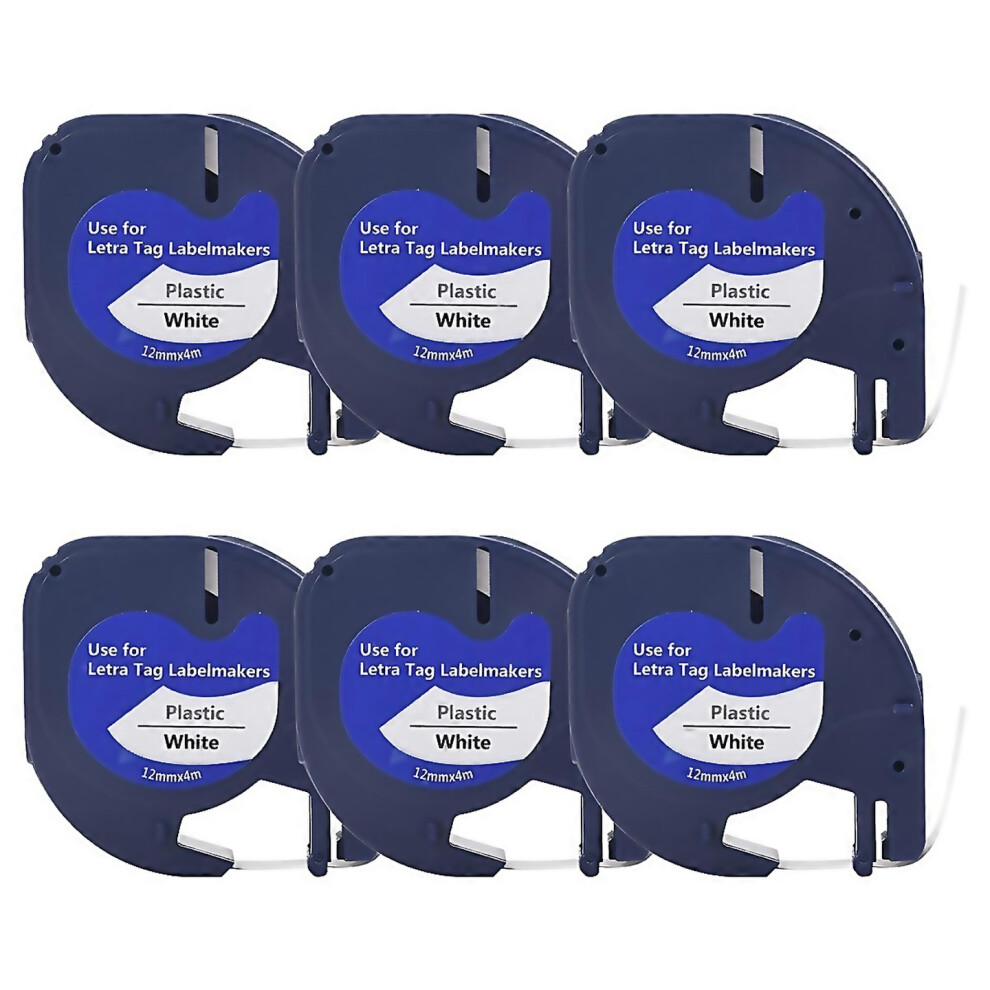 For 6pcs Letratag Refills Label Tapes Label Maker For Dymo 91331white 4m X 12mm Label Printer For Dy