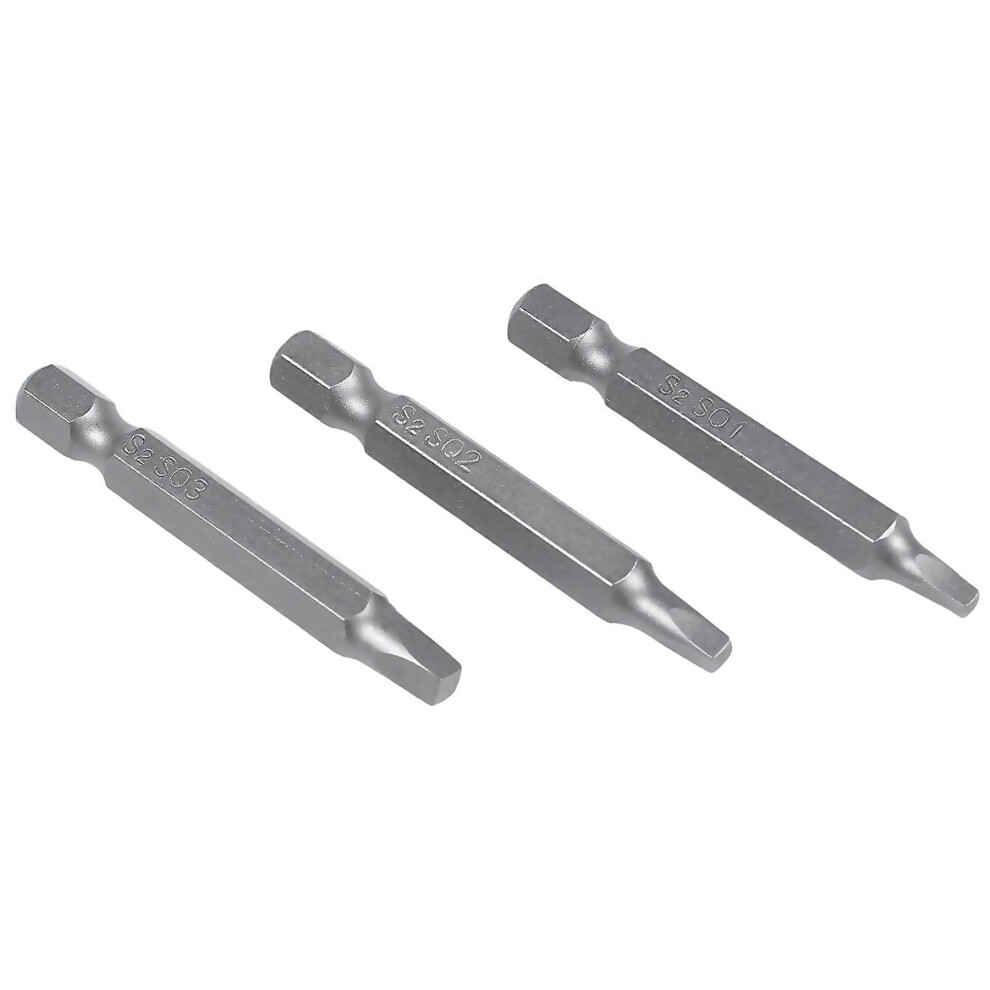 For 3Pcs 50Mm 14 Inch Hex Square Bits Square Head Screwdriver Bits S2 Alloy Steel Magnetic Screwdriv 9188805811135