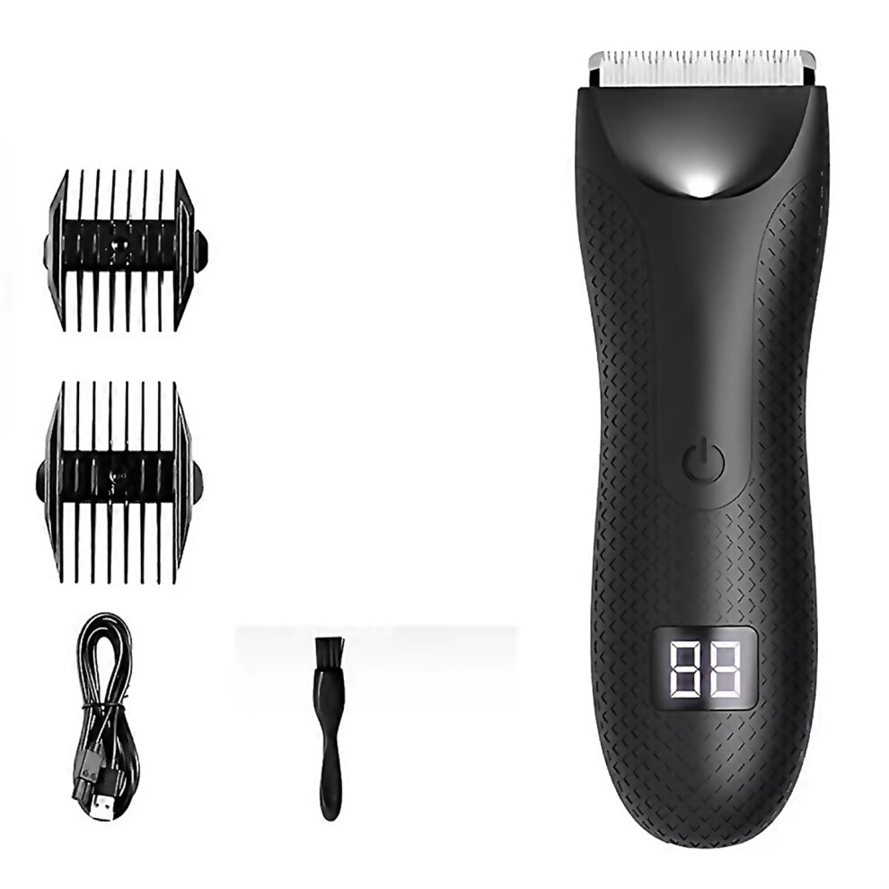 For Body Hair Trimmer Rechargeable Groin Hair Trimmer Ceramic Blade Electric Shaver With 2 Guide Com-image-OPC-PJWX8RG-NEW