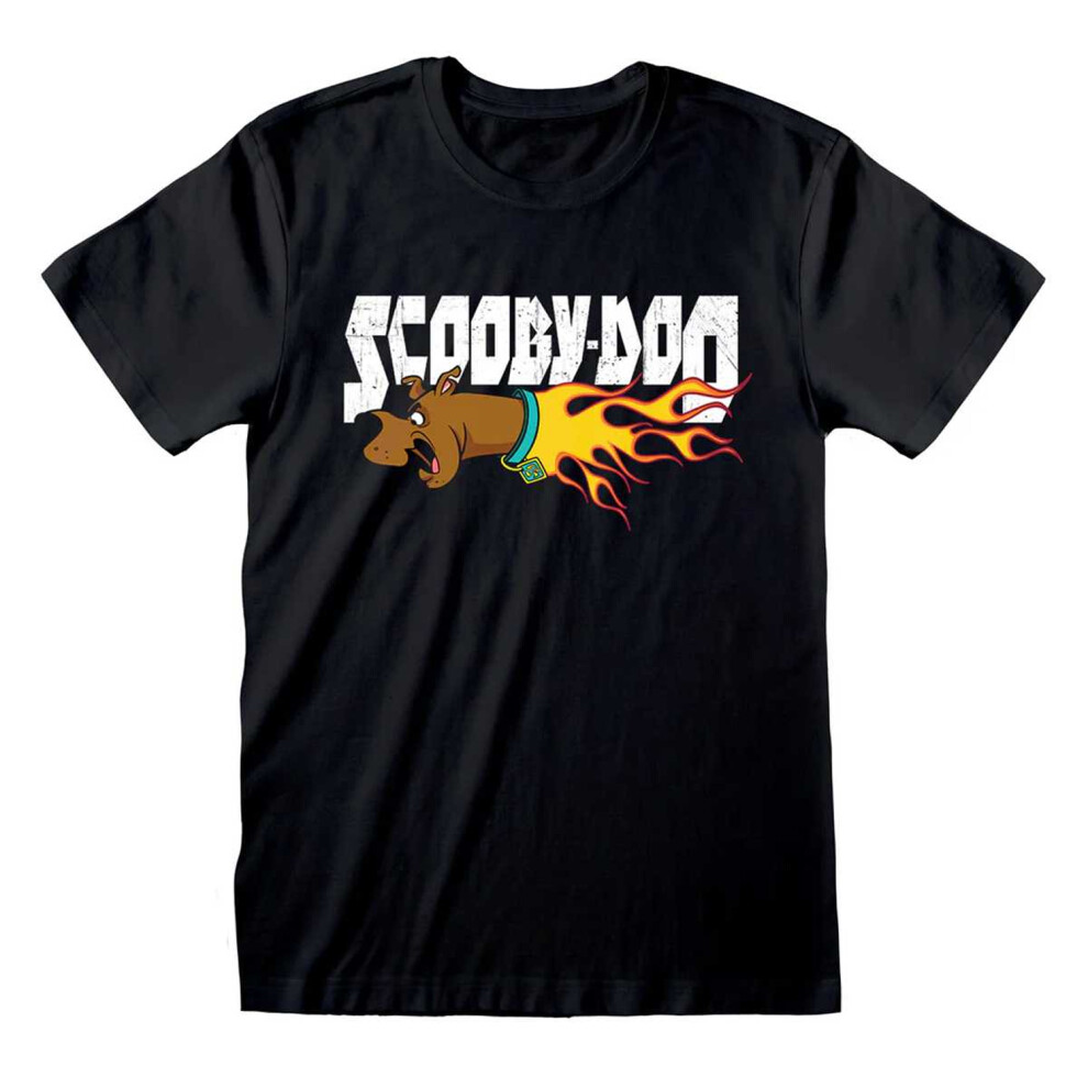 Scooby Doo Unisex Adult Scooby Flaming T-Shirt Men's Black 37In