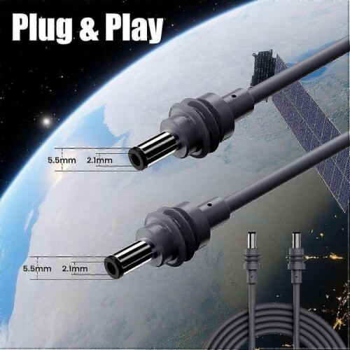 DC Power Cable, 2M/6.5FT Starlink Cable for Starlink Mini Replacement Cable Outdoor Gray 2