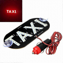 (Red) LED 12V Super Bright Auto Vehicles Windscreen Car Taxi Board Light Cab Indicator Plastic Taxi Light Car Lighting Cab Service Windshield Sign
