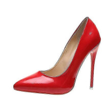 (35, RED) Women's Shoes Pump Leather Pointed Toe Classic Pumps