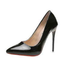 (36, BLACK) Women's Shoes Pump Leather Pointed Toe Classic Pumps