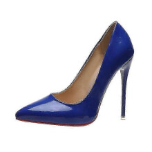 (39, BLUE) Women's Shoes Pump Leather Pointed Toe Classic Pumps