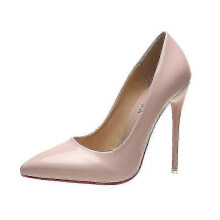 (43, PINK-1) Women's Shoes Pump Leather Pointed Toe Classic Pumps