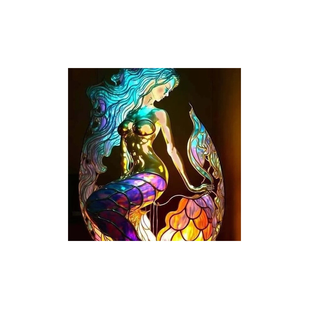 (Magical Mermaid, Small 15cm USB Plug Light) Magical Colour-Changing Fantasy Animal Lamp Sculpture with RGB LED Design, USB Plug Light Switch Decorati-image-OPC-PJWY8BH-NEW