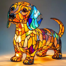 (Magical Dog Lamp Style E, 17cm USB Plug Switch Lamp) Magical Colorful Fantasy Dog Lamp Cat Lamp - Dachshund Lamp - Bigfoot Lamp