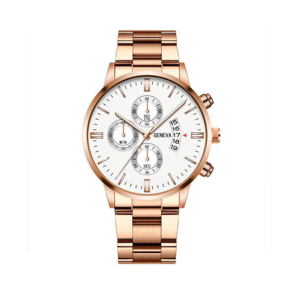 (StyleB) Crossborder Calendar Explosive Steel Strap Quartz Watch Business Mens Watch Threeeye Large Dial Geneva Calendar Strap Steel C-image-OPC-PJWYKZY-NEW