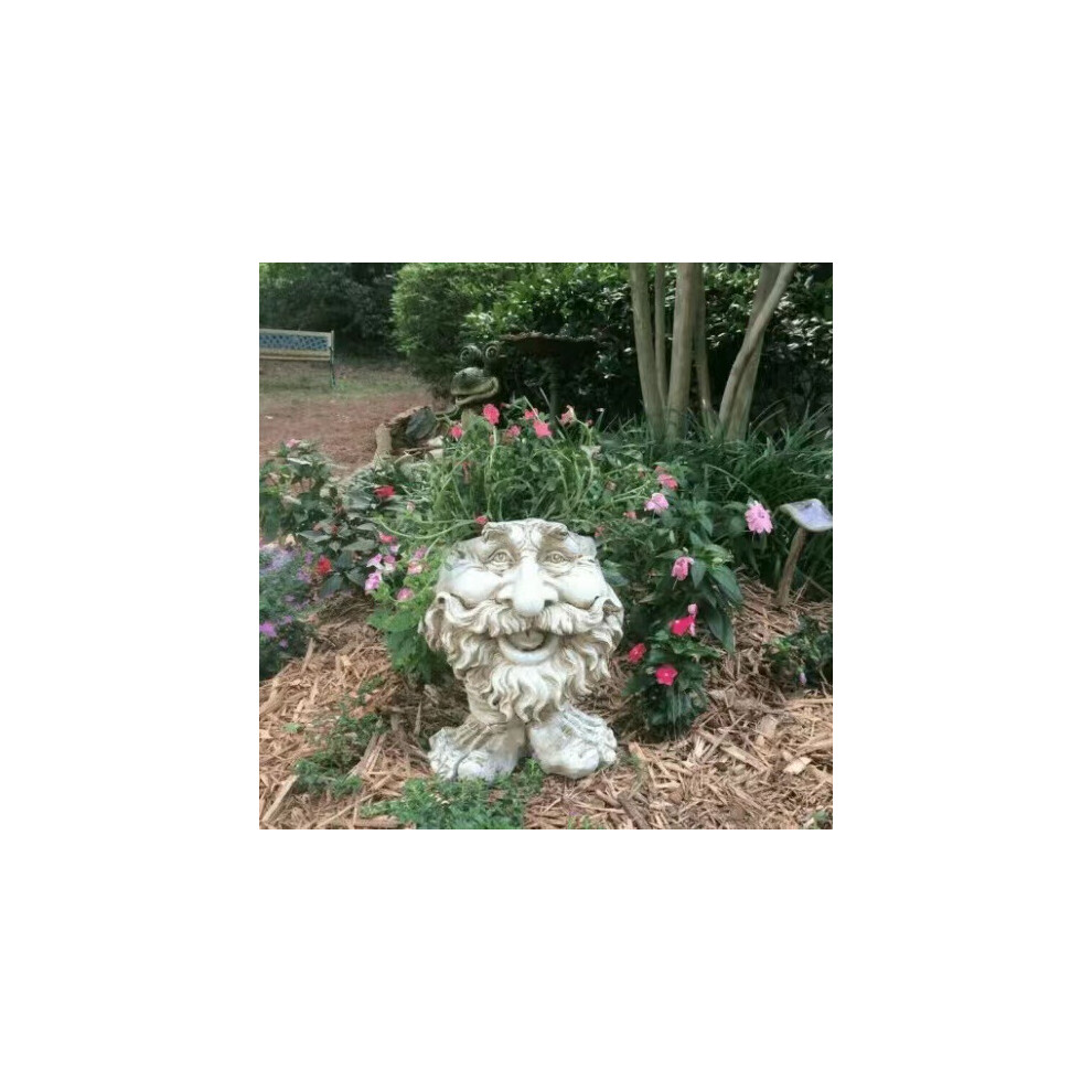 (Old Man Ollie with Mustache Flower Pot) The Face Statue Planter Funny Muggle Flower Pot Resin Decoration Home Decorative Item-image-OPC-PJWYNMQ-NEW