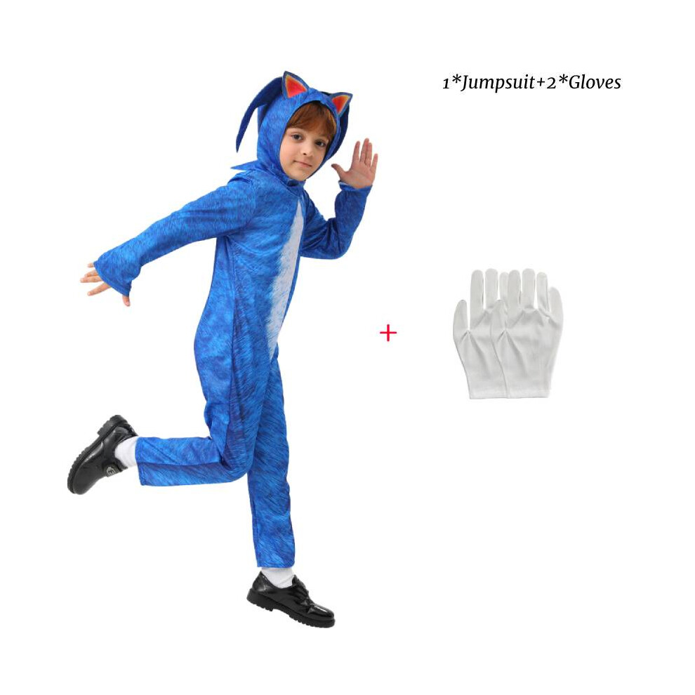 (Blue,L)Mono SóNico Nudillos Disfraz Juegos Con Disfraces NiñOs NiñAs Halloween Fiesta Regalo Colas-image