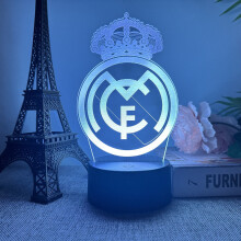 (No Realmadrid)Wekity 3D LED Nachtlicht Illusion Lampe 16 Farbwechsel Deko Lampe Geschenke Kinder