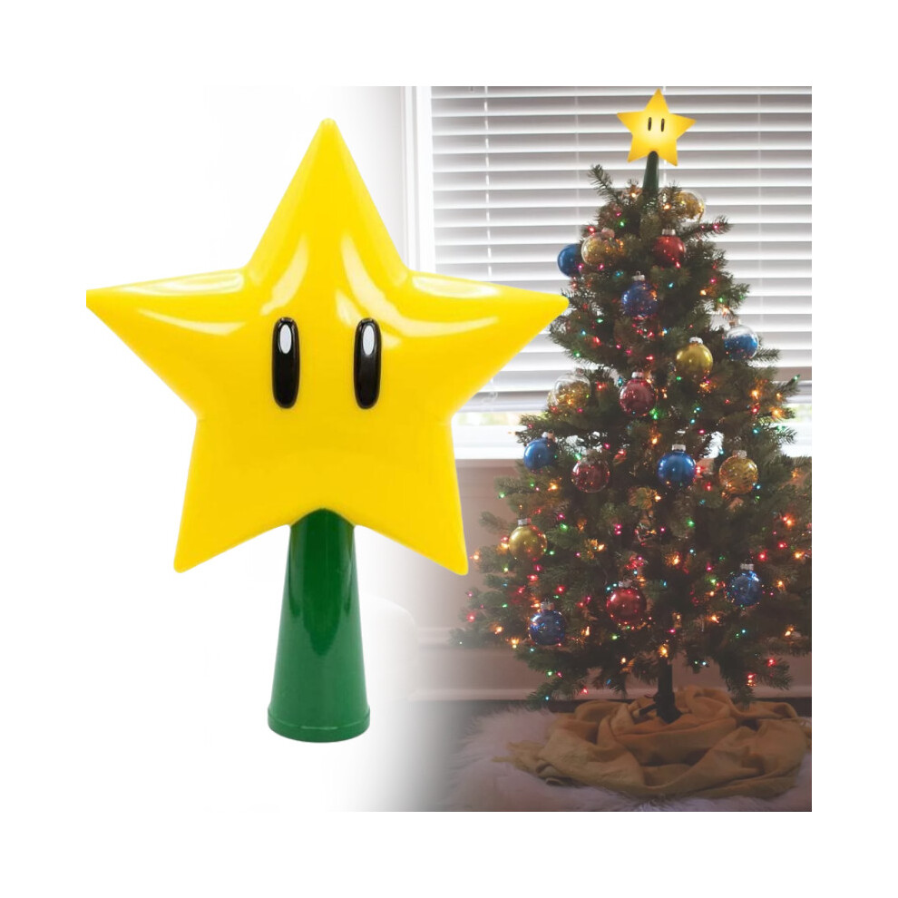 Super Mario Bros Star Light Light Up Holiday Xmas Tree Topper Party Decor Lamp