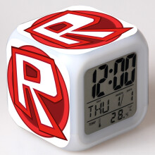 (Red White) Printing Roblox Alarm Glowing Led Color Change Digital Clock Luminous Colorful