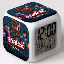 (Dark Blue) Printing Roblox Alarm Glowing Led Color Change Digital Clock Luminous Colorful