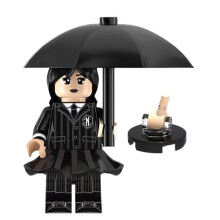 (Dress)Addams Famiglia Mercoledì Blocchi Costruzioni Giocattolo Action Figure Materiale Abs Ventaglio Regali