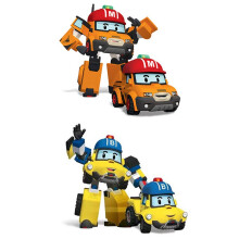 (Mark + Butch)Robocar Poli Jouet Voiture Transformée Pull Back Robot Enfants Voiture Jouets Figurine Action