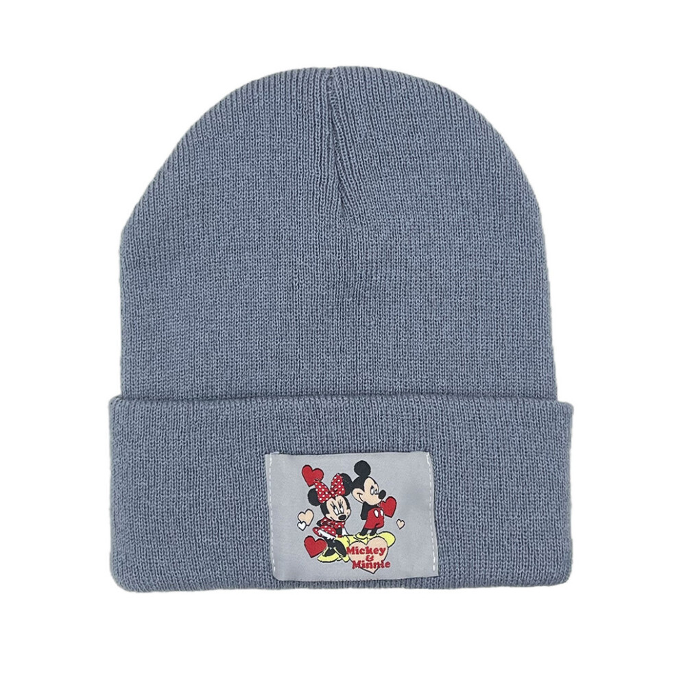 (Gray) Mouse Mickey Minnie Mouse Knit Hat With Embroidered Breathable Fabric Alphabet-image-OPC-PJX2282-NEW