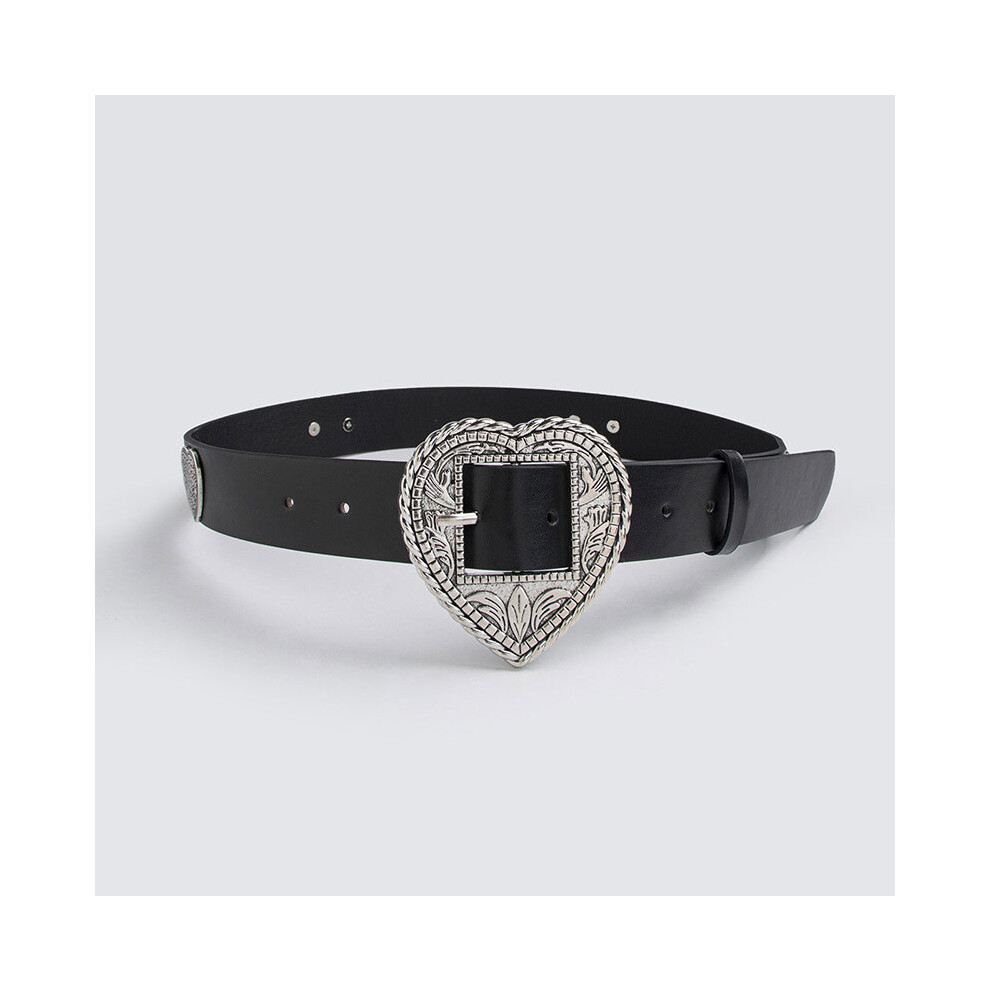 (Silver) Design Heart Retro Shaped Metal Decorative Buckle Women Casual Daily For Belt-image-OPC-PJX2CM9-NEW