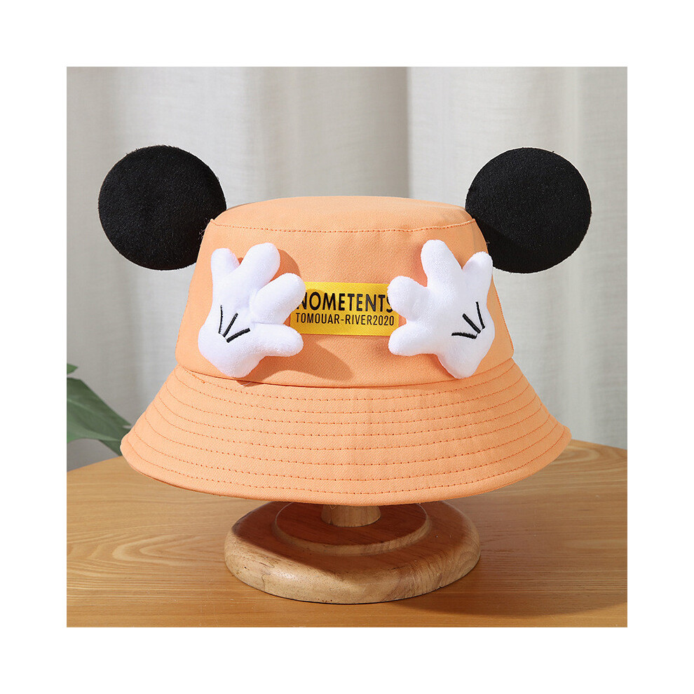 (Orange ) Cute Letter Cartoon Palm Fisherman Hat Cotton Large Brim Hat Protection Sun-image-OPC-PJX2CXW-NEW