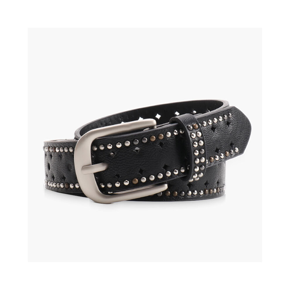 (Black) Color Fashion Solid Rivet Decoration Women Casual Wide Belt Use Daily For-image-OPC-PJX2DK5-NEW