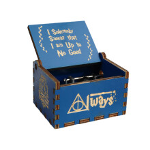 (Style 1)Harry Potter houten muziekdoos retro handbediend gegraveerd speelgoedornament kerstcadeau